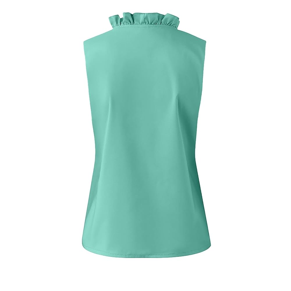 KIKX0DE Tank Tops Women Sleeveless Ruffle Peplum Front